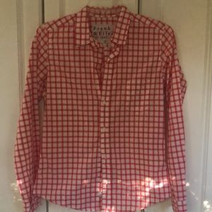 Frank & Eileen Red and White Blouse S